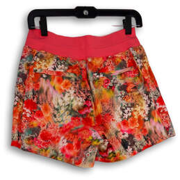 Womens Pink Orange Floral Elastic Waist Slash Pocket Athletic Shorts Size 4 alternative image