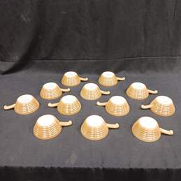 12pc Bundle of Vintage Fire King Peach Luster Beehive Grab it Chili Soup Bowls alternative image