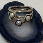 Designer Pandora 925 ALE Sterling Silver Bloom Flower Pearl Band Ring image number 1