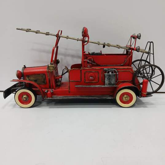 17" Jayland Replica Antique Tin Firetruck Toy image number 3