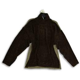 NWT Cousin Johnny Womens Brown Knitted Long Sleeve Pullover Sweater Size Large