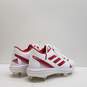 adidas Pure Hustle 2 White Red Softball Cleats Women's Size 8.5 image number 4