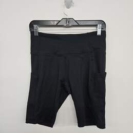 Black High Waist Biker Shorts With Pockets