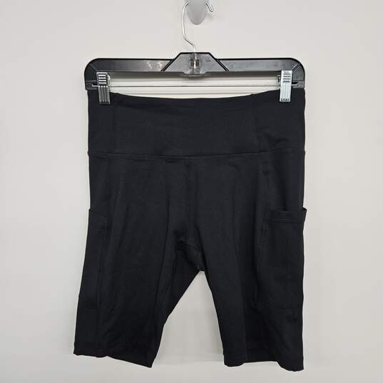 Black High Waist Biker Shorts With Pockets image number 1