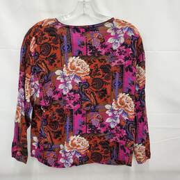 VTG Karen Kane Multi Color Floral Padded Shoulder Blouse Size 6 alternative image