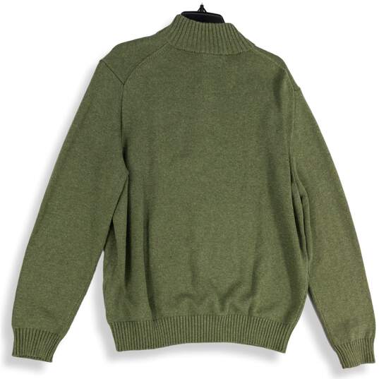 Polo Ralph Lauren Mens Green Ribbed 1/4 Zip Long Sleeve Pullover Sweater Sz XXL image number 2