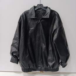 Automet Black Faux Leather/Pleather Jacket Size L