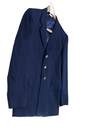 Mens Blue Long Sleeve Pockets Notch Collar Blazer Jacket Size 39 image number 1