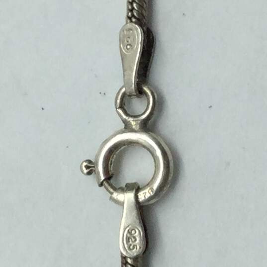 Sterling Silver Onyx Vine Adorned Tear Drop Pendant Necklace 18.4g DAMAGED image number 5