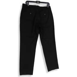 Womens Black Flat Front Slash Pockets Straight Leg Dress Pants Size 8L alternative image
