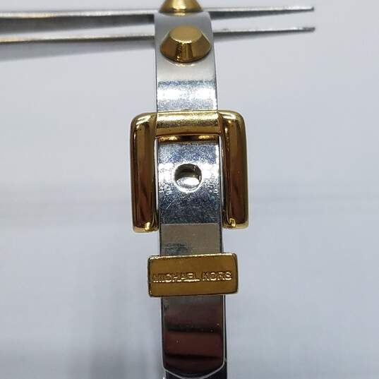 Michael Kors Gold/Silver Tone Hinge Buckle 7.5inch Bracelet 28.3g image number 3