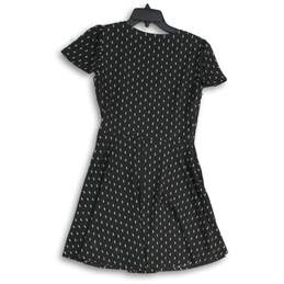 Abercrombie & Fitch Womens Black White Polka Dot Short Sleeve Wrap Dress Size S alternative image