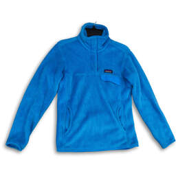 Womens Blue Re-Tool Fleece Mock Neck Long Sleeve Jacket Size Medium