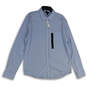 NWT Mens Light Blue Collared Long Sleeve Buttun-Up Shirt Size Large image number 3