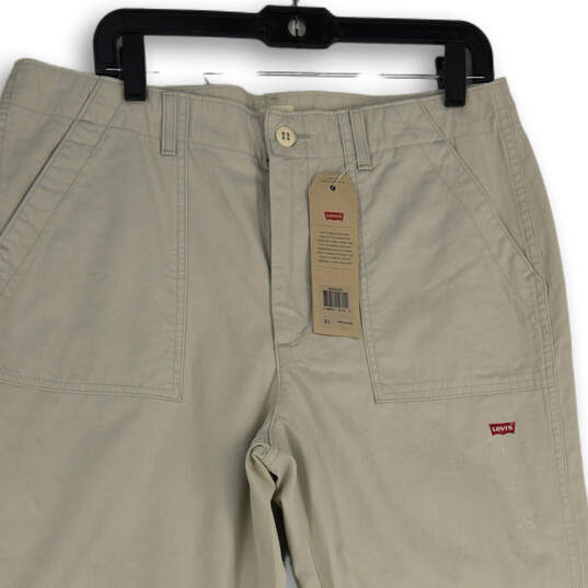 NWT Womens Khaki Slash Pocket Flat Front Utility Chino Pants Size 31 image number 3