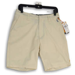 NWT Mens Tan Flat Front Slash Pocket Chino Shorts Size 31