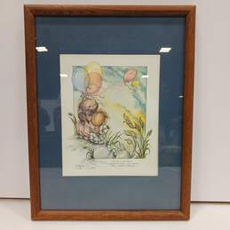 Vintage Picture Jody Bergsma Signed Lithograph With Frame