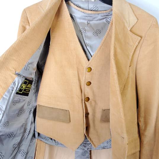 Bill Blass Men Yellow Corduroy 2 Pc Suit Set Sz 39 image number 3