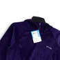 NWT Womens Purple Long Sleeve Pockets Hooded Full Zip Fleece Jacket Size XL image number 3