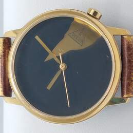 Guess By Georges Marciano Vintage 1994 Gold Tone With Embossed Band Watch