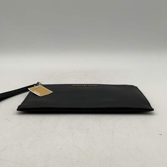 NWT Michael Kors Womens Black Gold Zipper Makeup Wristlet Wallet Clutch image number 3