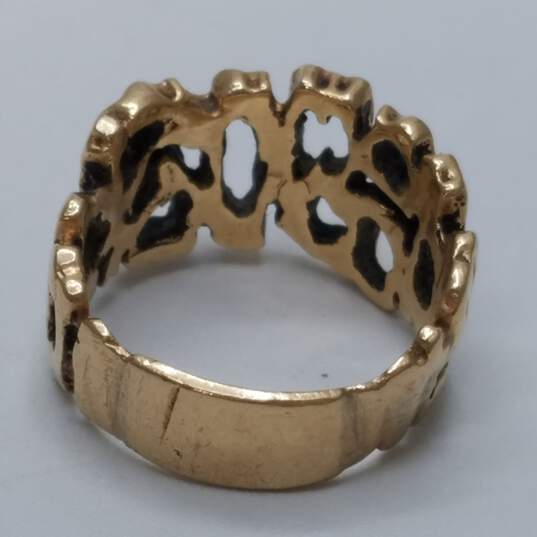 Modern 14K Gold Vintage Abstract Open Work Sz 9.5 Ring 10.6g FOR PARTS image number 5