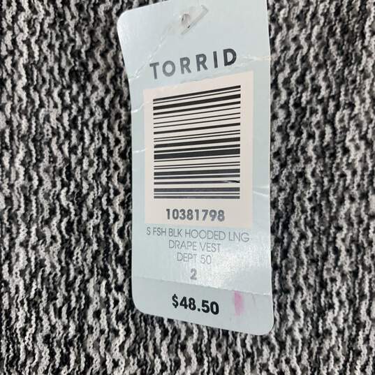 Women's Grey Marled Torrid Hooded Drape Vest, Sz. 2 image number 3