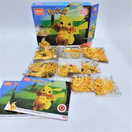 Mega Construx Pokemon Jumbo Pikachu Brick Building Set w/ Mostly Sealed Polybags