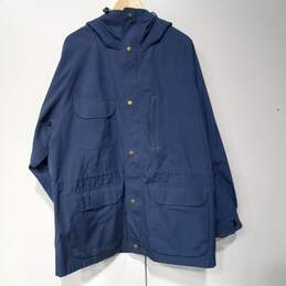 Eddie Bauers Full Zip & Snap Button Hooded Raincoat Size Large