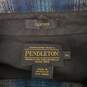 Pendleton MN's Blue & Gray Plaid Flannel Pearl Snap Button Long Sleeve Shirt Size XL image number 4