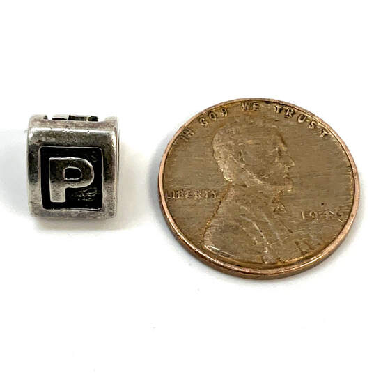 Designer Pandora S925 ALE Sterling Silver Alpha Letter P Beaded Charm image number 4