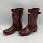 Womens Original Red Rubber Back Adjustable Rumbling Mid-Calf Rain Boots Size 8 image number 4