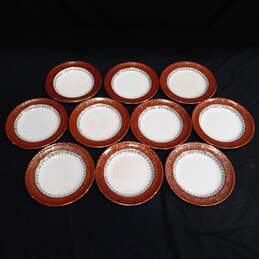 Set of 10 Vintage Royal China Bread Plates with 22 Kt. Gold