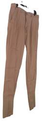 NWT Mens Khaki Flat Front Pocket Formal Dress Pants image number 3