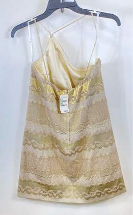 Marc Jacobs Women Gold One Shoulder Jacquard Print Dress Sz 4 alternative image