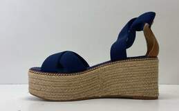 Tory Burch Platform Espadrille Sandals Blue 8.5 alternative image