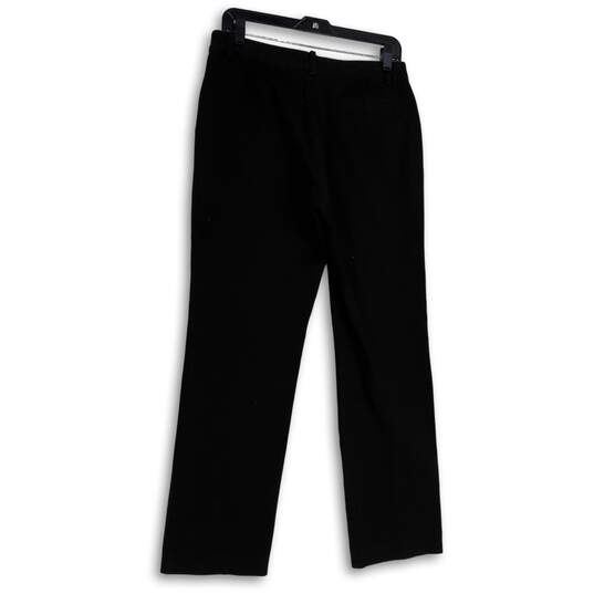 Womens Black Flat Front Pockets Regular Fit Straight Leg Dress Pants Size 6 image number 2
