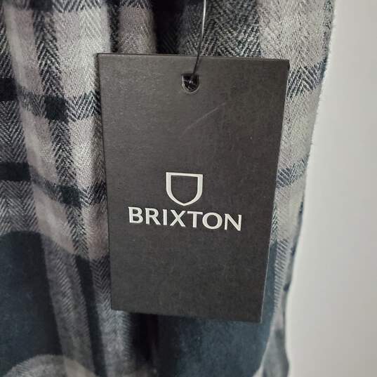 Brixton Men Black Plaid Flannel Button Up Shirt S NWT image number 5