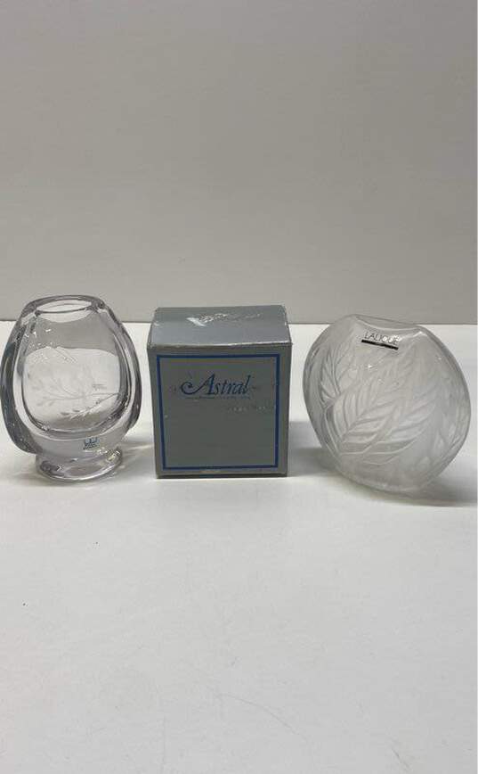 Art Glass Assorted Lot of 3 Crystal Glass Designs Kosta/Lalique/Astral image number 1
