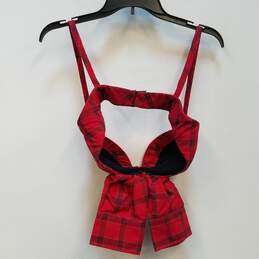 Womens Multicolor Plaid Sleeveless Padded Cropped Cami Top Size X-Small alternative image