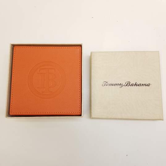 Tommy Bahama Leather Orange Coasters image number 5
