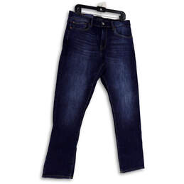 NWT Mens Blue Denim Medium Wash Stretch Pockets Straight Jeans Size 34x32