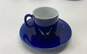 Espresso Cup and Saucer Peacock Motif Royal Blue Japan 12 pc. Set image number 4