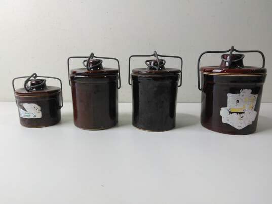 Set of 4 Vintage Earthenware Containers image number 1