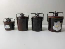 Set of 4 Vintage Earthenware Containers