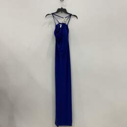 Cache Womens Blue Sleeveless Spaghetti Strap Pullover Long Maxi Dress Size 4