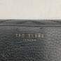 Ted Baker Womens Black Leather Inner Various Card Slot Snap Trifold Wallet image number 3