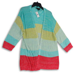 NWT Womens Multicolor Long Sleeve Open Front Cardigan Sweater Size 18/20