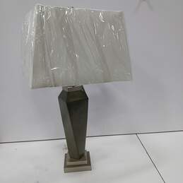 Silver Tone Silvino Table Lamp w/ Lamp Shades