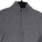Mens Gray Knitted Long Sleeve Mock Neck Full-Zip Sweater Size Medium image number 3